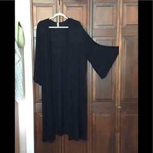 Bell Sleeve Long Black Kimono Size 2XL